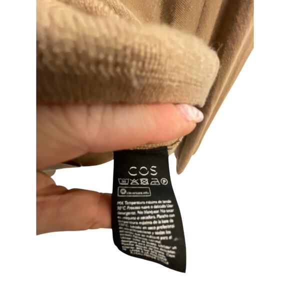 COS Neutral Brown Wool Classy Oversized Dramatic Sleeve Fitted Sweater Preppy - Picture 4 of 4